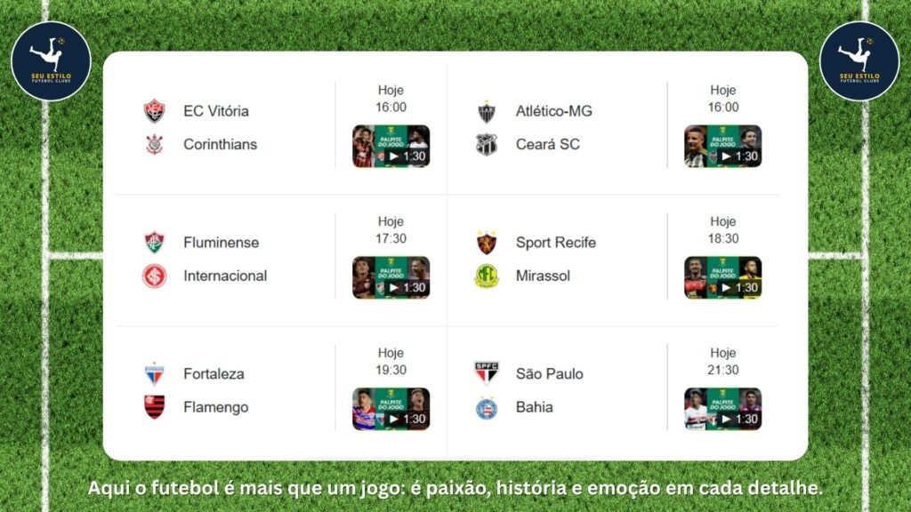 25 10 Jogos de Hoje Seu Estilo Futebol Clube