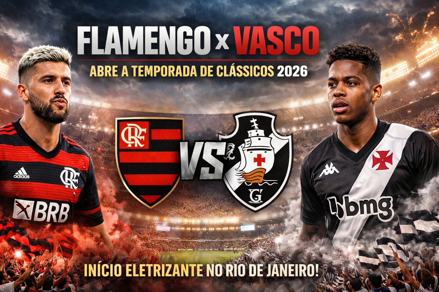 Flamengo e Vasco abrem sequência de clássicos cariocas em 2026