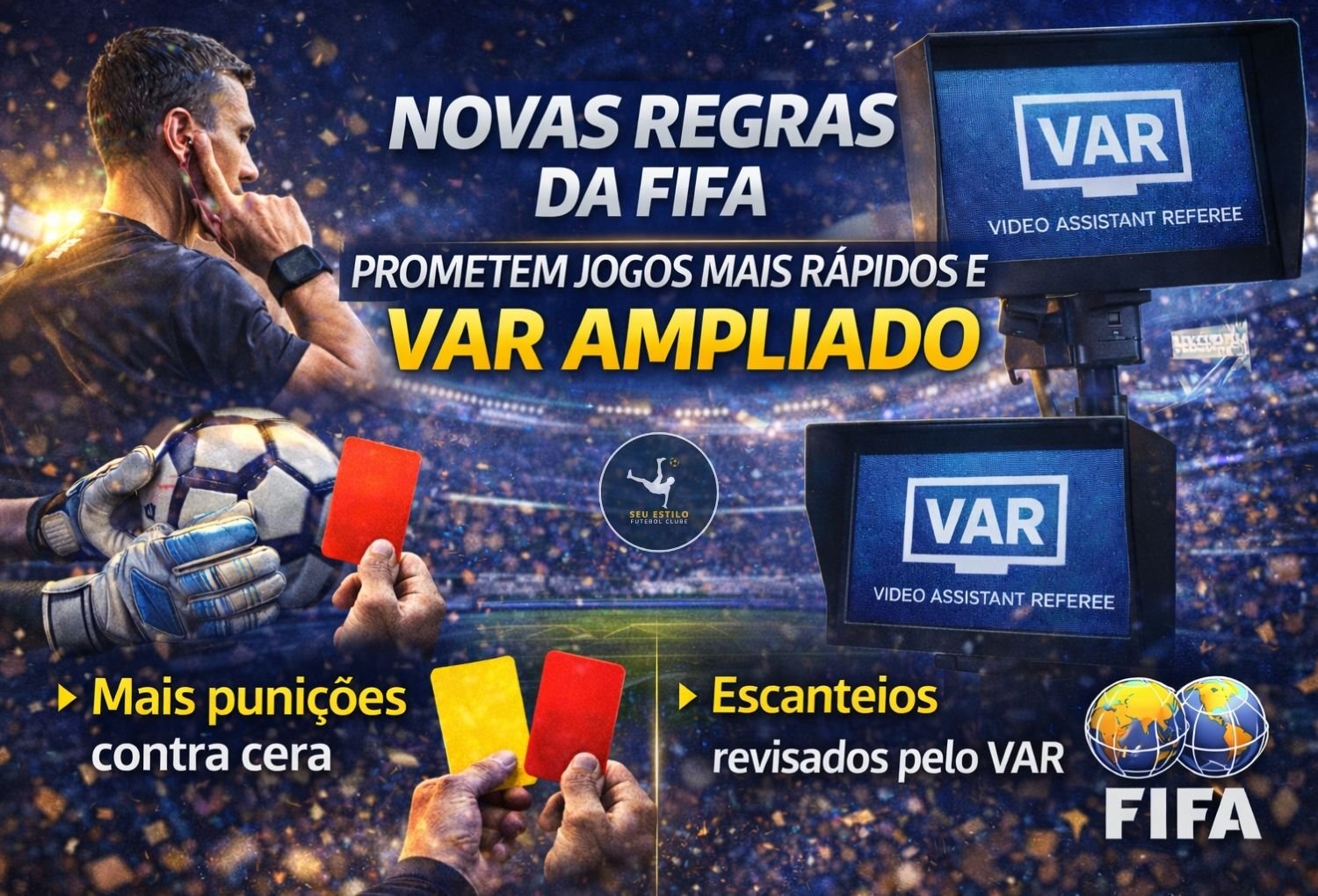 Novas regras prometem jogos mais rápidos e VAR ampliado no Futebol