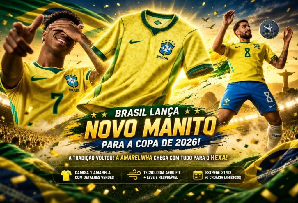 Brasil lança nova camisa Canarinho para a Copa do Mundo de 2026; veja os detalhes do uniforme