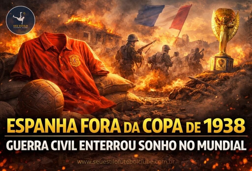 Espanha ficou fora da Copa de 1938 por causa da Guerra Civil e viu o futebol parar em meio ao conflito