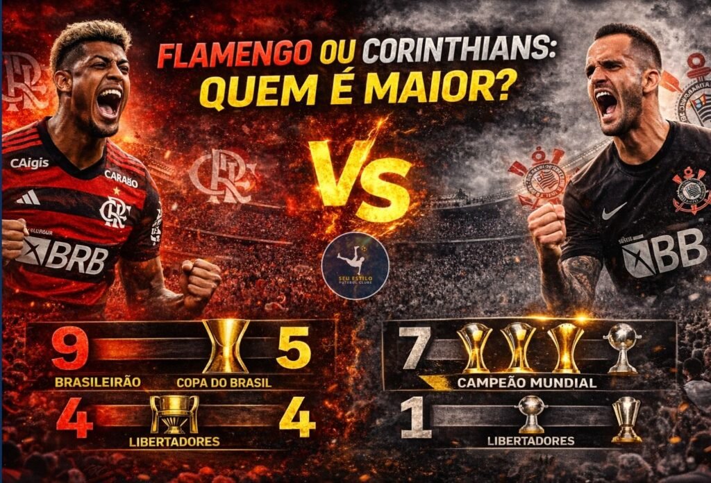 Flamengo ou Corinthians: quem é maior? O comparativo completo entre os dois gigantes do futebol brasileiro