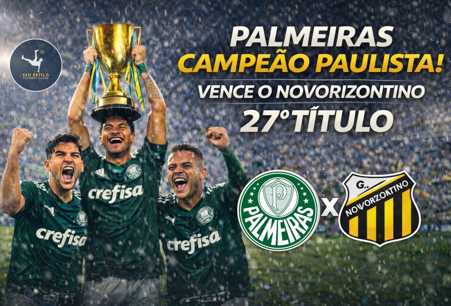 Palmeiras vence Novorizontino e conquista o Paulistão 2026